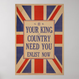 Affiche vintage de l'enrôlement britannique