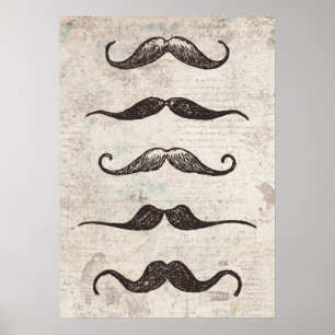 Affiche vintage de moustaches