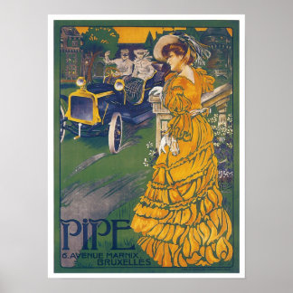 Affiche vintage de publicité pour les automobiles 