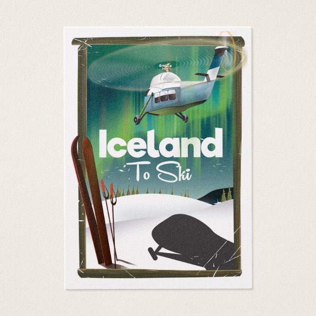 Affiche vintage de ski en Islande (Devant)