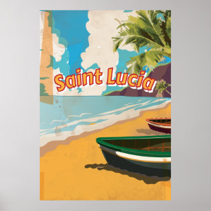 Affiche vintage de vacances de Sainte-Lucie