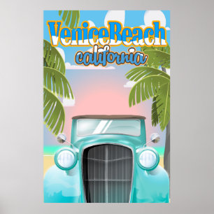 Affiche vintage de Venice Beach californie.