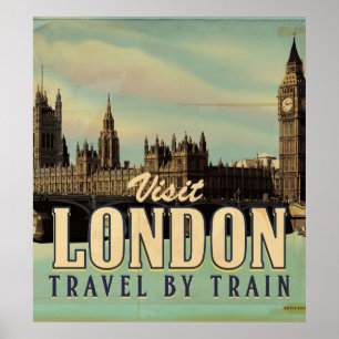 Affiche vintage de Visite Londres