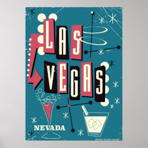 Affiche vintage de voyage de Las Vegas Nevada
