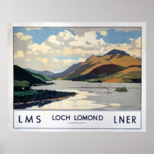 Affiche vintage de voyage de Loch Lomond Ecosse