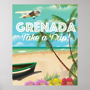Affiche vintage de voyage de vacances du Grenada