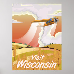 Affiche vintage de voyage du Wisconsin