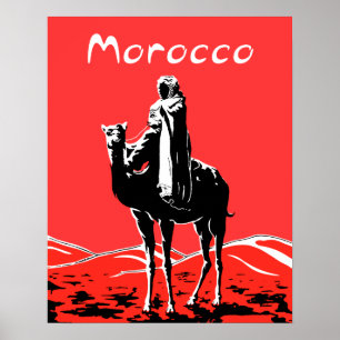 Affiche vintage de voyage pour le Maroc