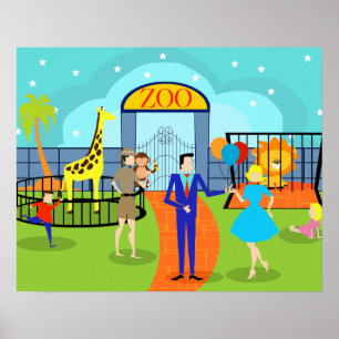 Affiche vintage de zoo