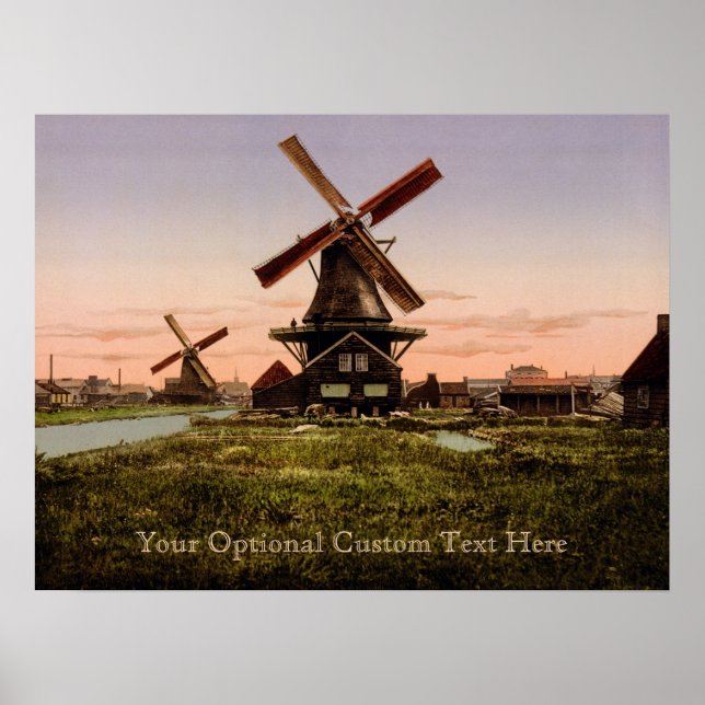Affiche vintage des moulins à vent (Devant)