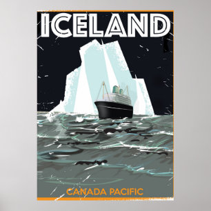 Affiche vintage d'Islande
