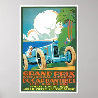 Affiche vintage du grand prix automobile du Cap d'