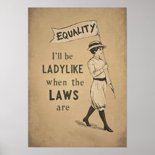 Affiche Vintage Égalité Féminisme Suffragette