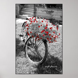Affiche vintage en noir et blanc d'une bicyclette