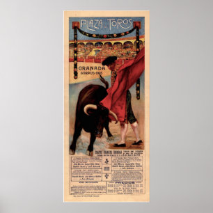 Affiche Vintage espagnole de voyage pour la taurom
