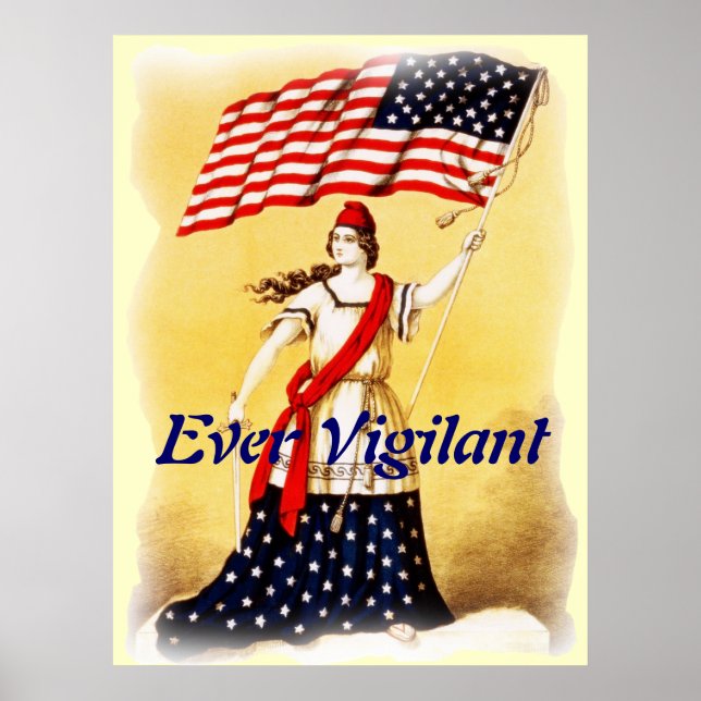 Affiche Vintage patriotique "toujours virulente" (Devant)