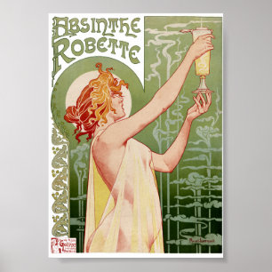 Affiche vintage restaurée Absinthe Robette 1896