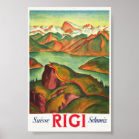 Affiche vintage Rigi Suisse 1933