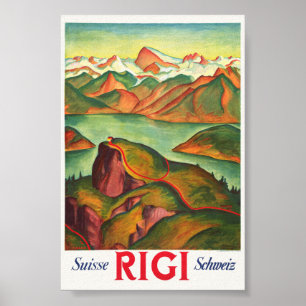 Affiche vintage Rigi Suisse 1933