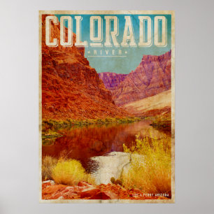 Affiche Vintage sur les voyages au Colorado River