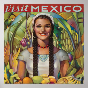 Affiche Vintage sur les voyages au Mexique