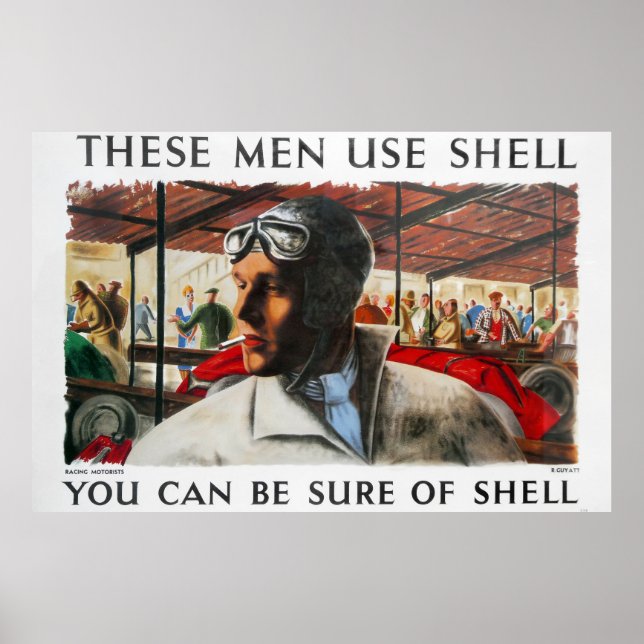 Affiche vintage sur l'essence, 1939. (Devant)