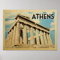 Affiche Vintage voyage d'Athènes