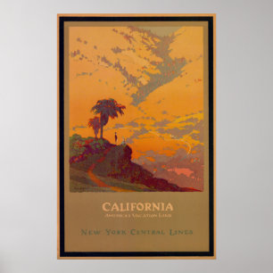 Affiche Vintage voyage de Californie