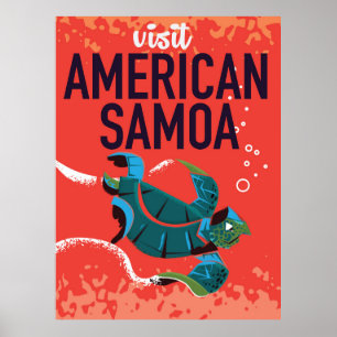 Affiche Vintage voyage des Samoa américaines