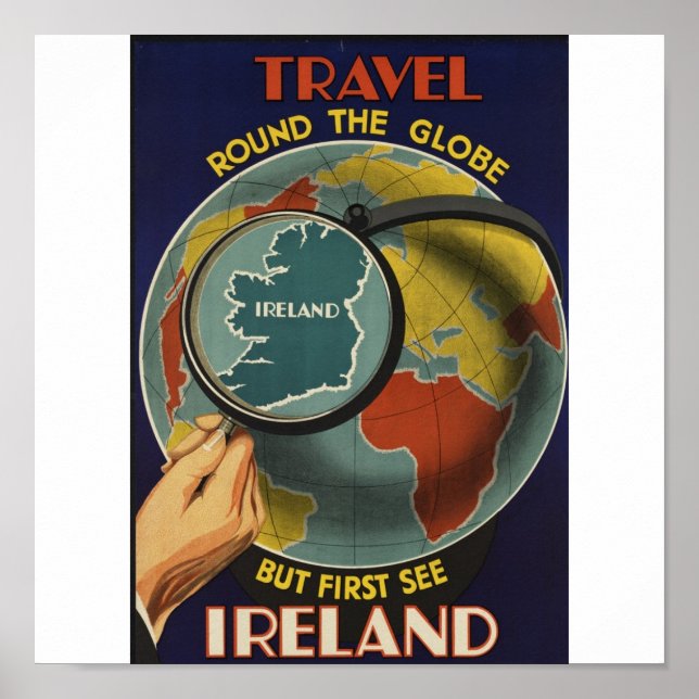 Affiche Vintage voyage d'Irlande (Devant)