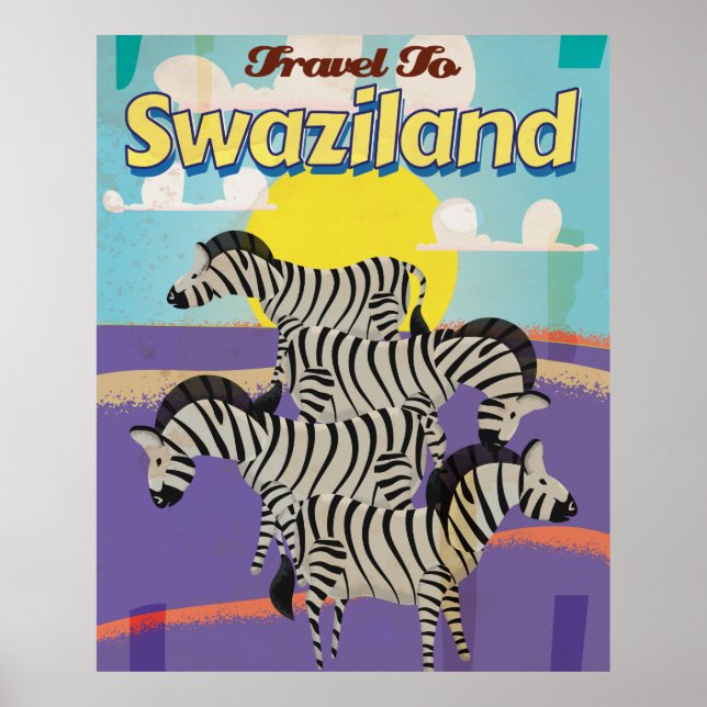 Affiche Vintage voyage du Swaziland. (Devant)