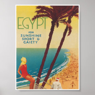 Affiche Vintage voyage égyptienne rétro