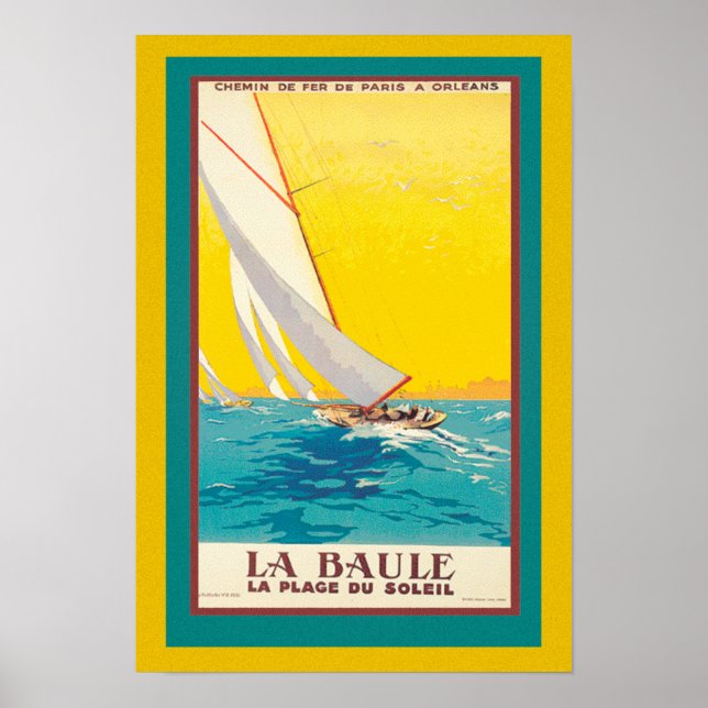 Affiche Vintage voyage emblématique La Baule (Devant)