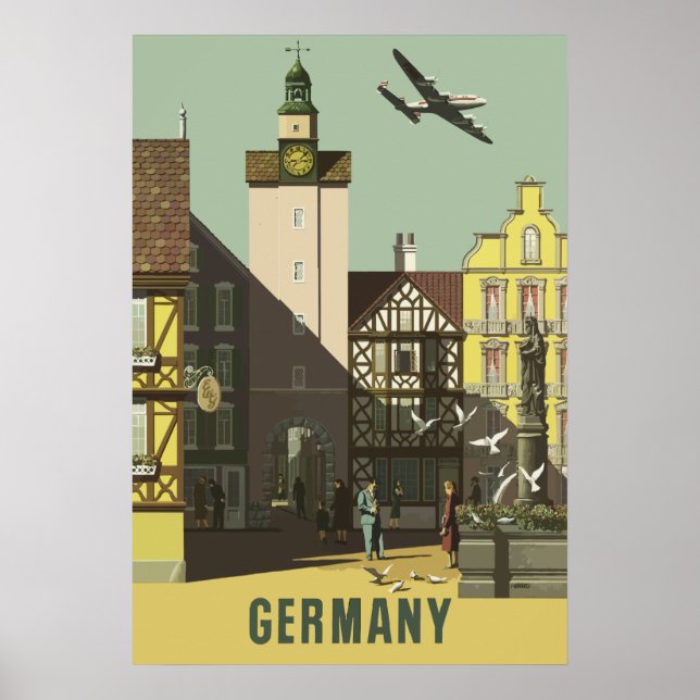 Affiche Vintage voyage en Allemagne (Devant)