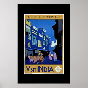 Affiche Vintage voyage en Inde