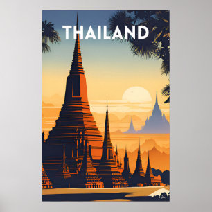 Affiche Vintage voyage en Thaïlande