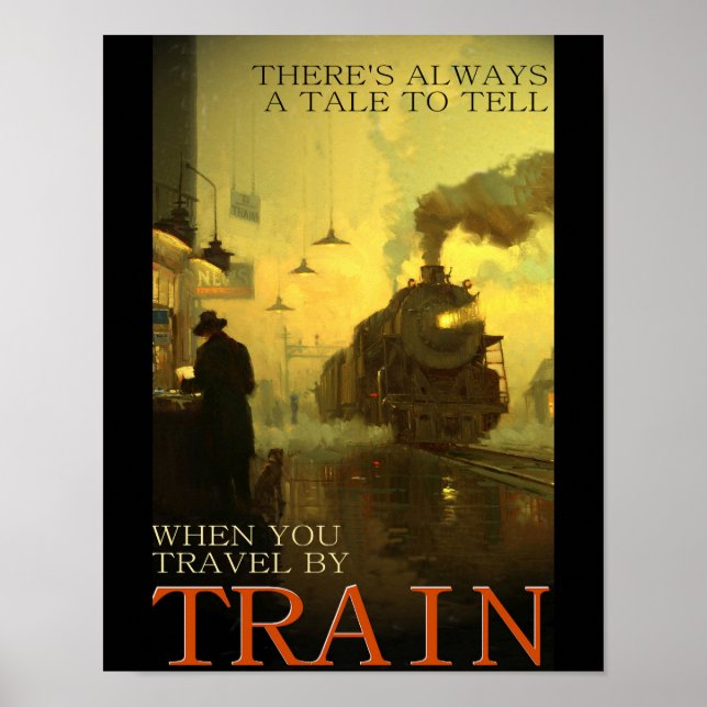 Affiche Vintage voyage en train (Devant)