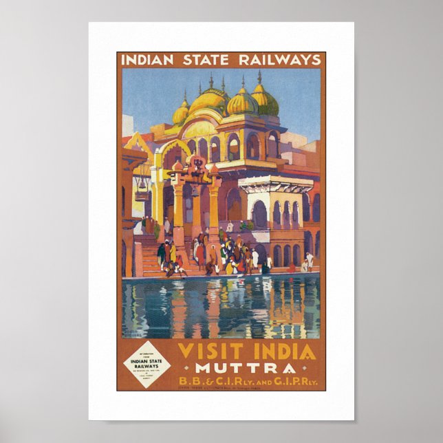 Affiche Vintage voyage Inde (Devant)