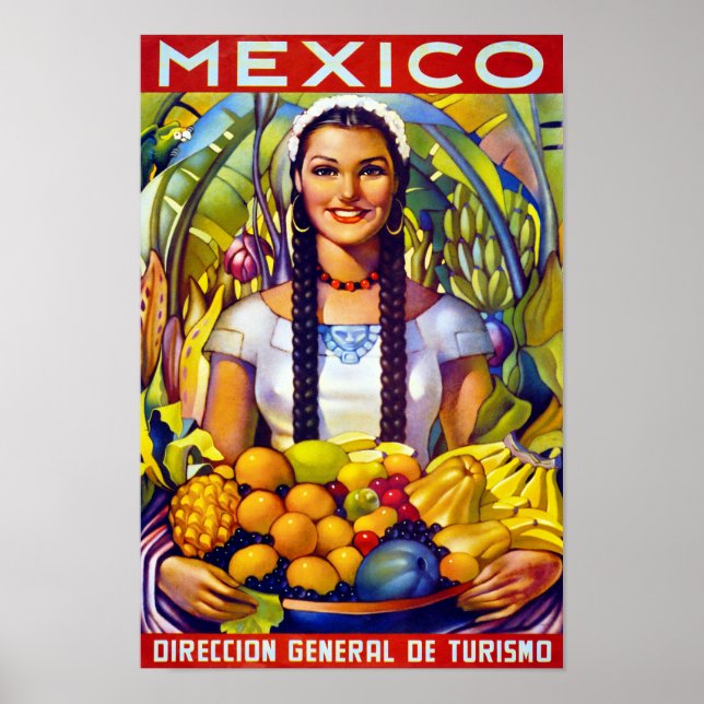 Affiche Vintage voyage mexicaine restaurée (Devant)