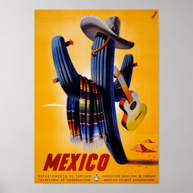 Affiche Vintage voyage mexicaine restaurée (Devant)