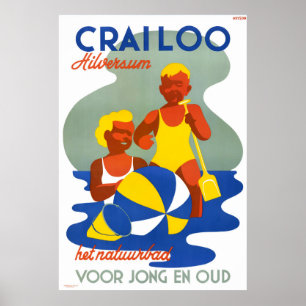 Affiche Vintage voyage Pays-Bas Crailoo restaurée