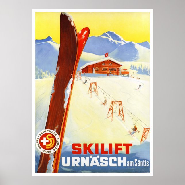 Affiche Vintage voyage Suisse restaurée (Devant)