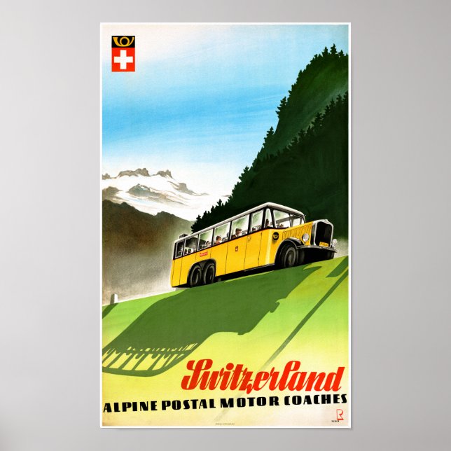 Affiche Vintage voyage Suisse restaurée (Devant)