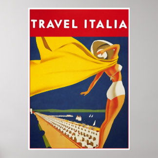 Affiche Vintage voyage Travel Italia