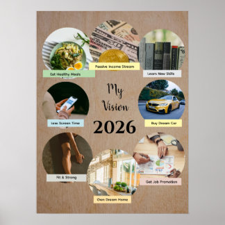 Affiche Vision 2026 avec 8 Cercles de Photos Flott