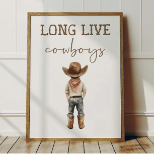 Affiche Vive les Cowboys Enfants Décoration de cha