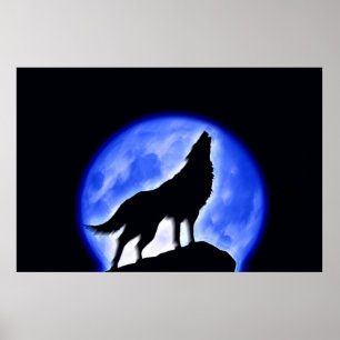 Affiche Wolf Howat at Moon Imprimer - Affiche Wolf