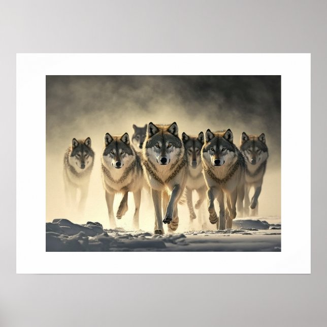 Affiche Yellowstone Wolves (Devant)