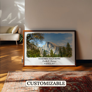Affiche Yosemite Half Dome Californie, Aquarelle,