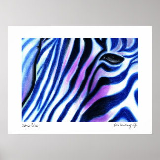 Affiche Zebra Blue par Lee Vandergrift
